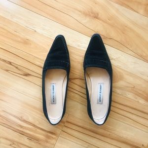 Manolo Blanik black suade flats size 37